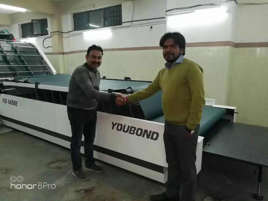 The automatic laminating machine installed in Agra,India