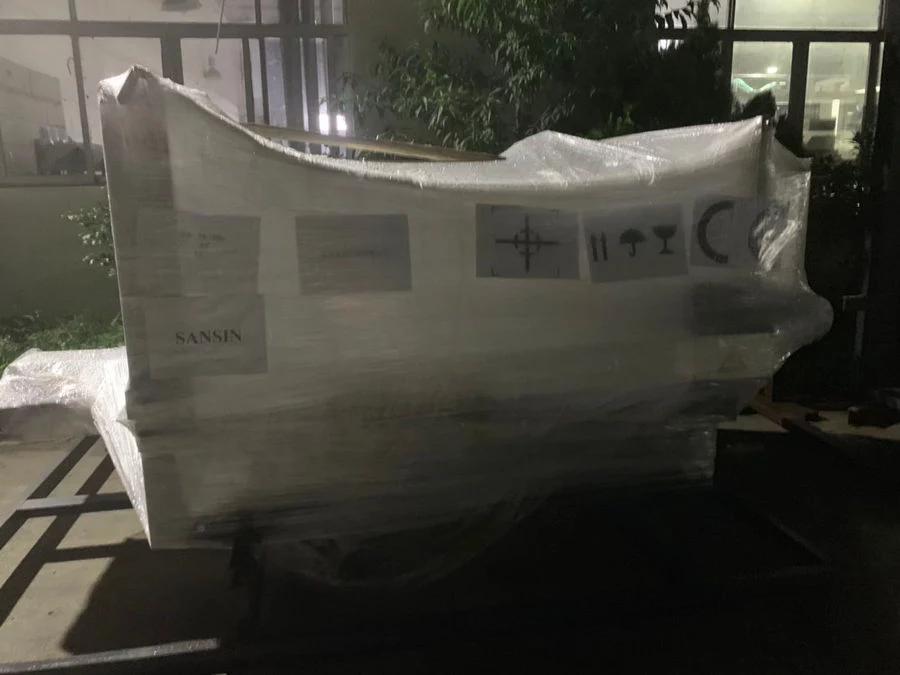YB-1650HS High speed flute laminating machine and pile turner machine delivery to Indonesia
