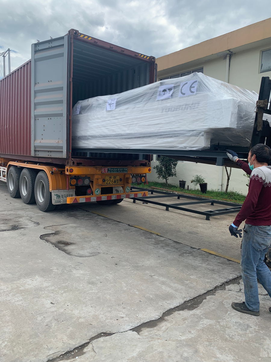 2 Sets YB-1450E Automatic Flute Laminating Machine delivery to Egypt