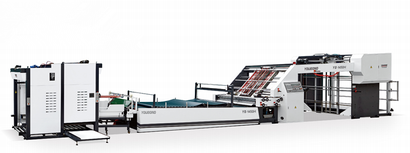 YB-1450HS High speed servo Type Laminating Machine and flip and flop stacker deliver to Poland