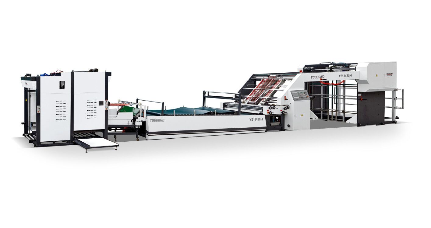 YB-1450HS High speed servo Type laminating machine and auto pile turner and stacking machine deliver to SAK